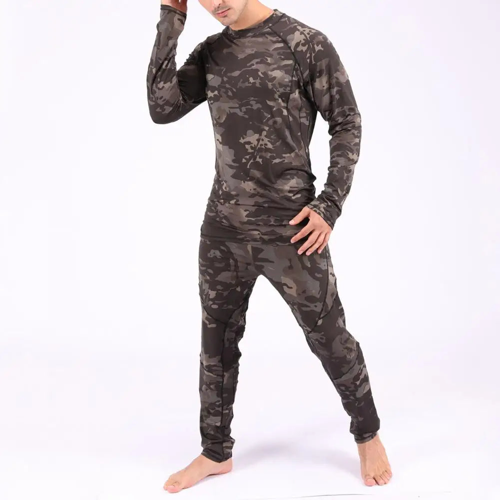 Pajama Sets Men Camouflage Print Long Sleeve Top