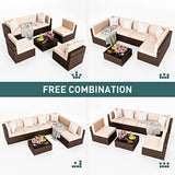 Pamapic Patio Furniture Set, 7 Pieces Modular Outdoor