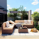 Pamapic Patio Furniture Set, 7 Pieces Modular Outdoor