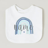 Personalised Baby Bib Rainbow with Name Newborn Cotton