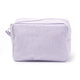 Personalized Large Capacity Striped Cosmetic Bag Custom Embroidered