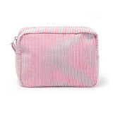 Personalized Large Capacity Striped Cosmetic Bag Custom Embroidered