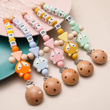 Personalized Name Handmade Silicone Pacifier Clips Holder Chain