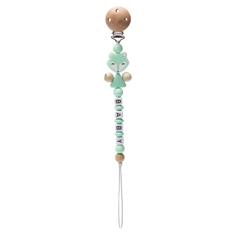 Personalized Name Handmade Silicone Pacifier Clips Holder Chain