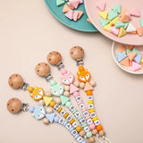 Personalized Name Handmade Silicone Pacifier Clips Holder Chain