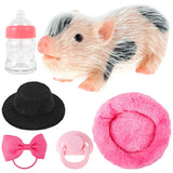 Pig Dolls Toy Set Mini Silicone Piglet Accessory