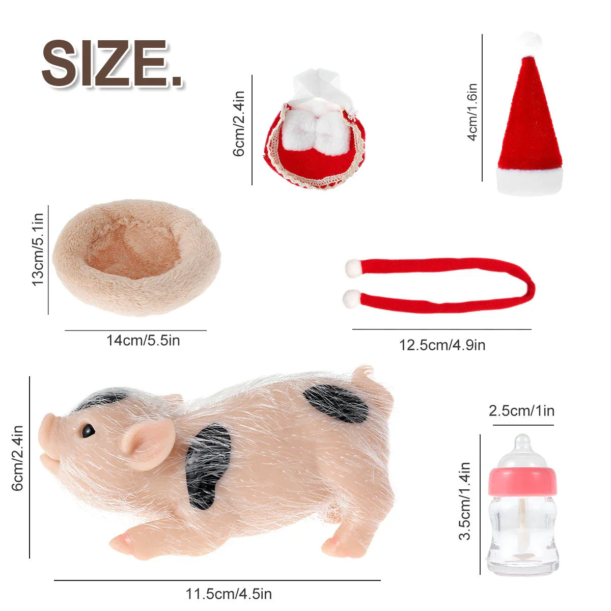 Pig Dolls Toy Set Mini Silicone Piglet Accessory