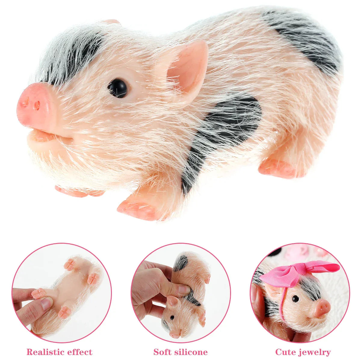 Pig Dolls Toy Set Mini Silicone Piglet Accessory