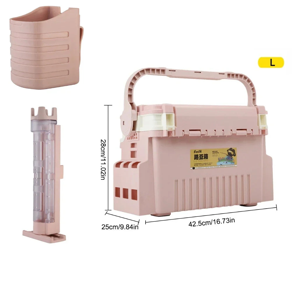 Plastic Fishing Tackle Box Barrel Holder Portable Fishing