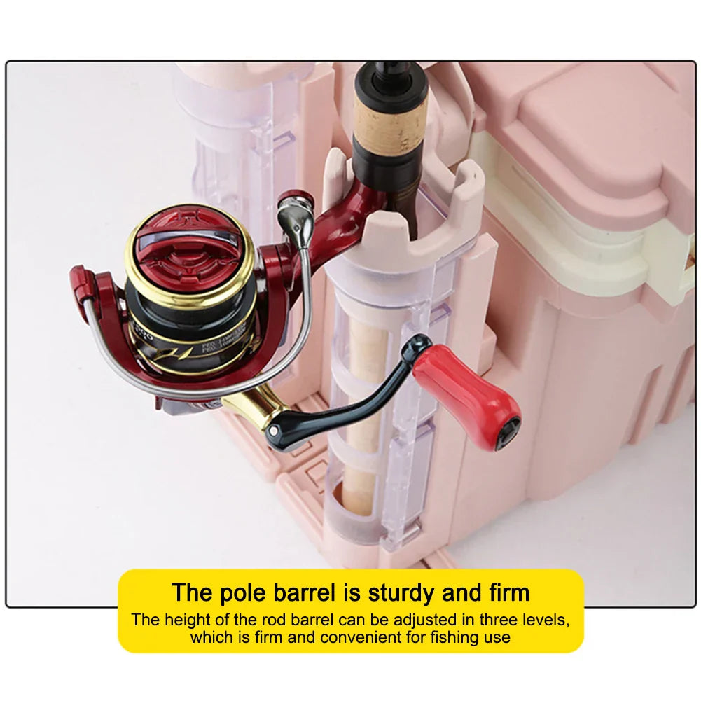 Plastic Fishing Tackle Box Barrel Holder Portable Fishing