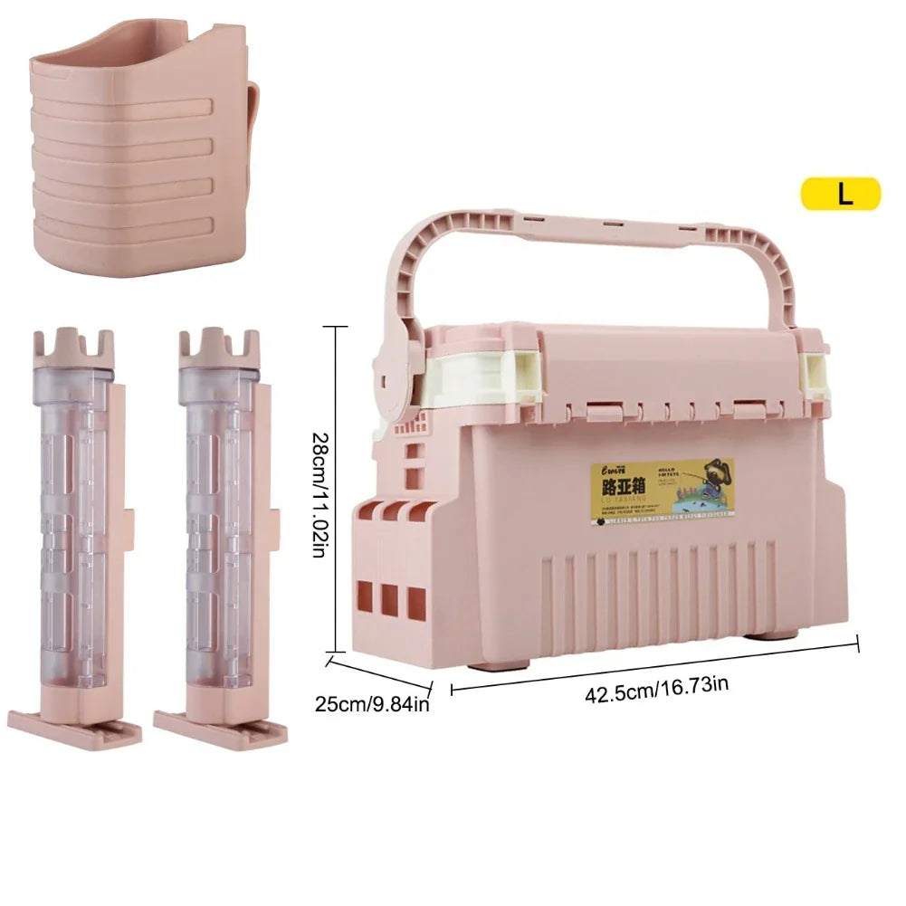 Plastic Fishing Tackle Box Barrel Holder Portable Fishing