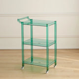 Plastics Transparent Salon Trolleys Serving Storage Waterproof Wheel