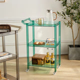 Plastics Transparent Salon Trolleys Serving Storage Waterproof Wheel