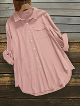 Plus Size 5XL Short Sleeve Linen Shirt Women