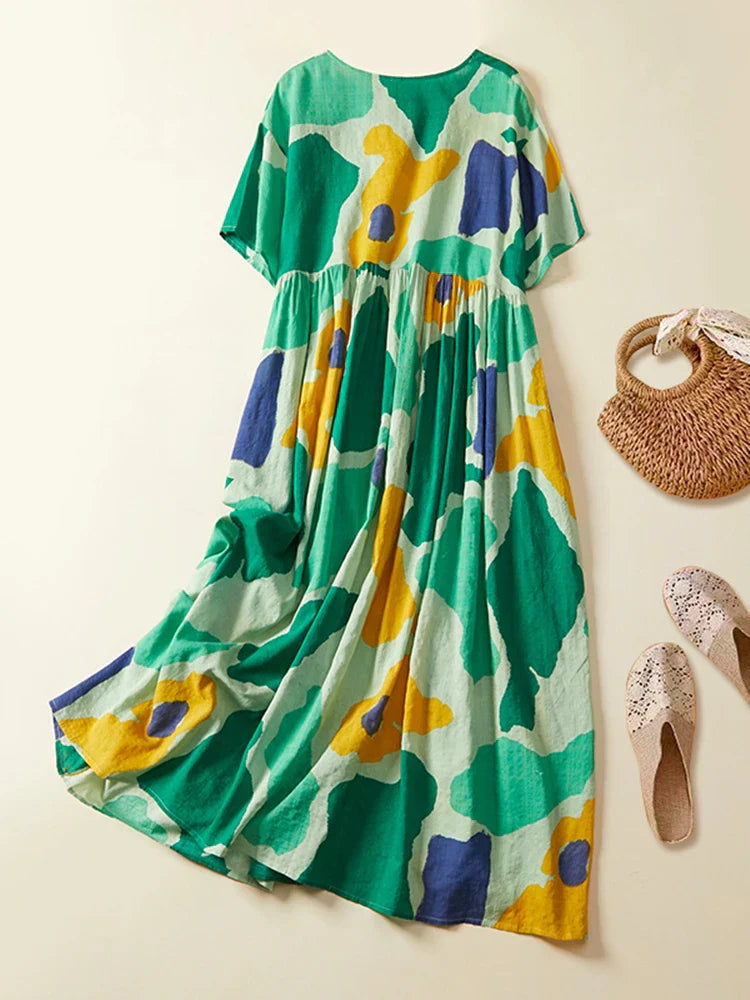 Plus Size Boho Beach Floral Summer Dress 2023