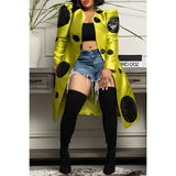 Plus Size Daily Outwear Yellow Sequin Long Sleeve