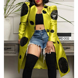 Plus Size Daily Outwear Yellow Sequin Long Sleeve