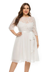 Plus Size Fashional Lace Chiffon Party Evening Formal