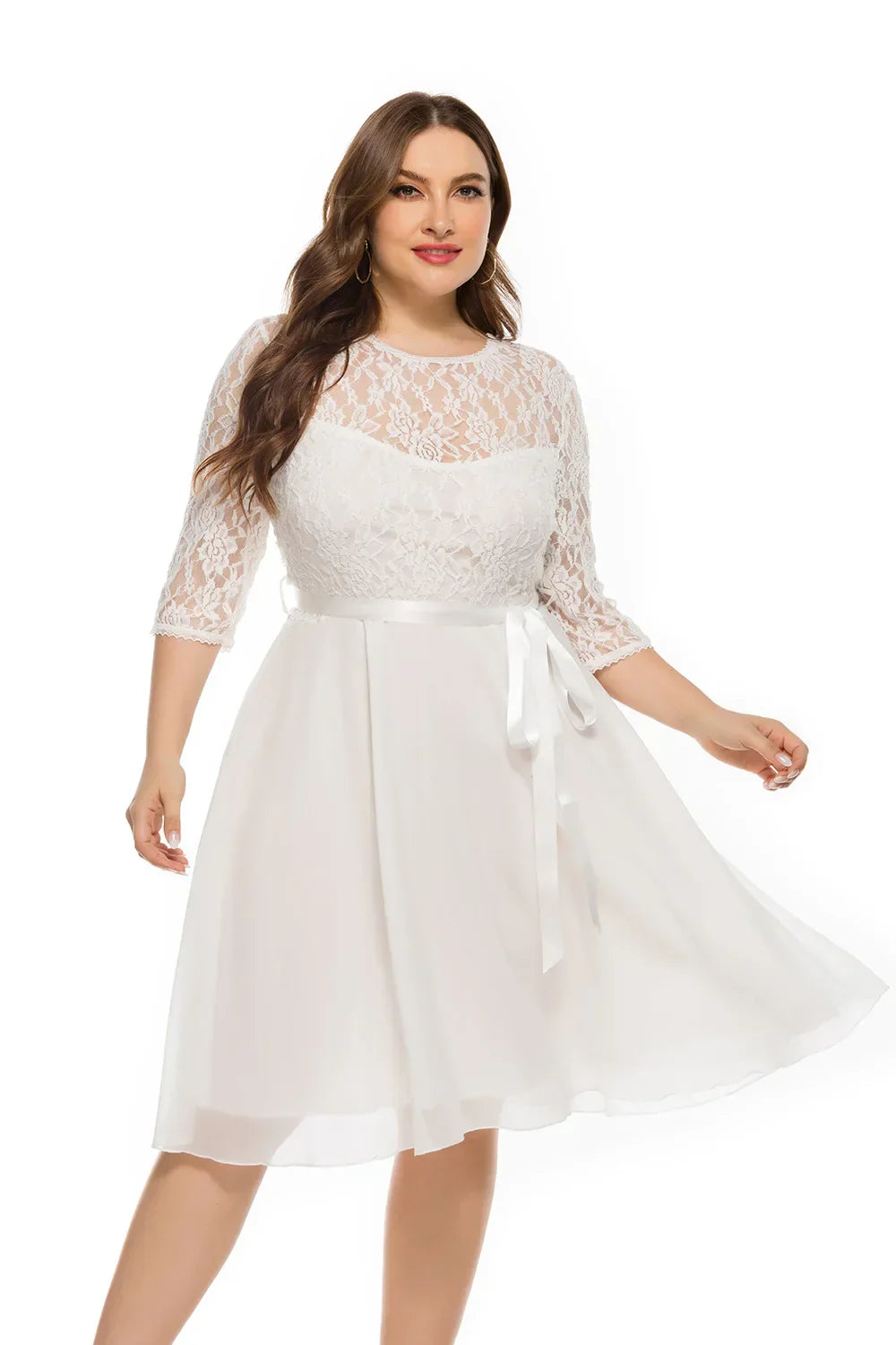 Plus Size Fashional Lace Chiffon Party Evening Formal