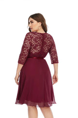 Plus Size Fashional Lace Chiffon Party Evening Formal