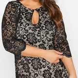 Plus Size Spring Autumn Elegant Lace Dress Women