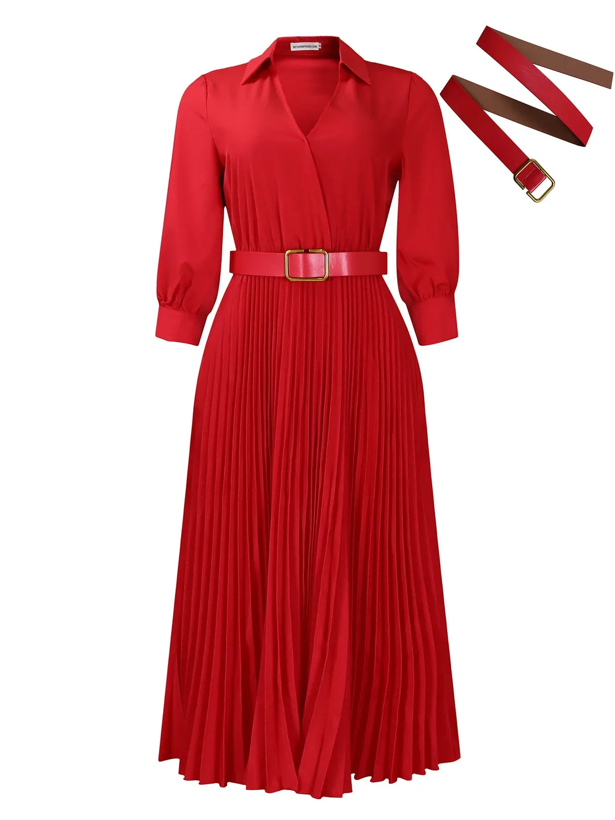 Plus Size Spring New Solid Color Matching Belt