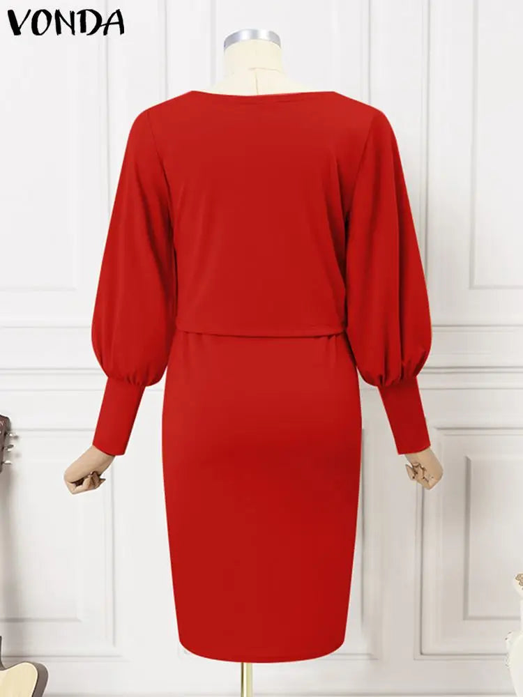 Plus Size VONDA Dress Sets 2024 Women Suits