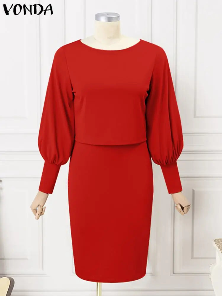 Plus Size VONDA Dress Sets 2024 Women Suits