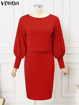 Plus Size VONDA Dress Sets 2024 Women Suits