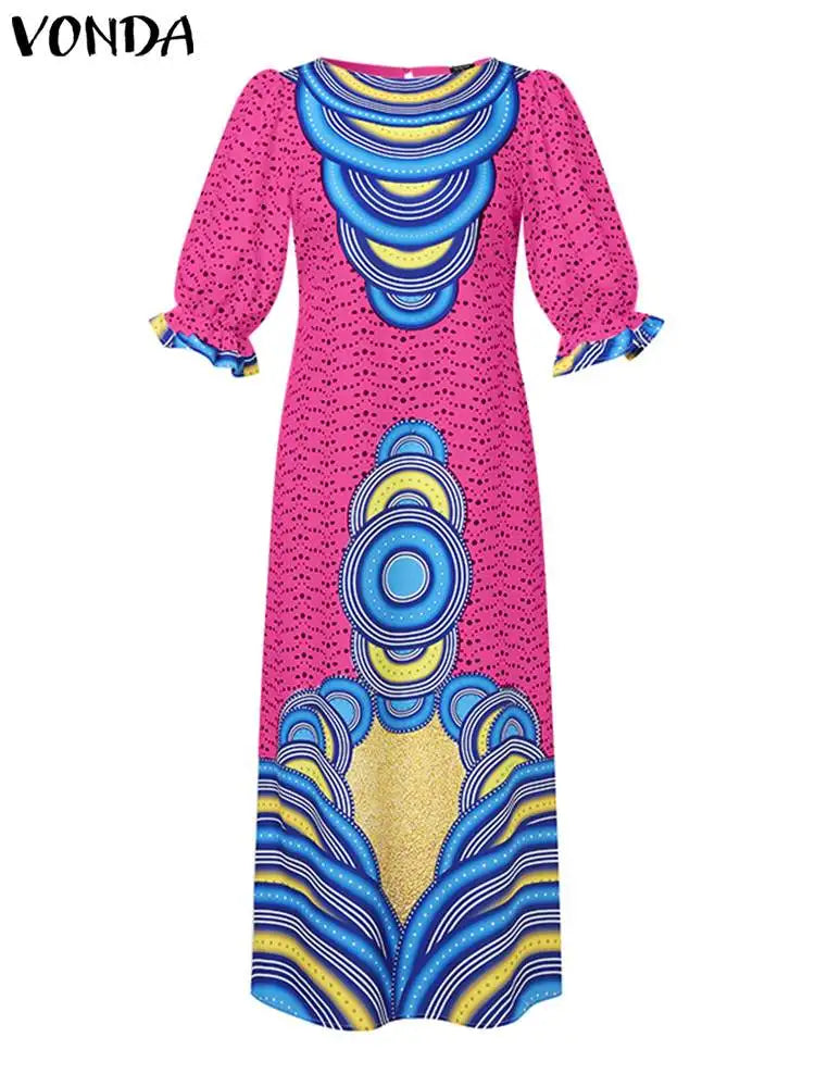 Plus Size VONDA Women Maxi Dress 2024 Summer