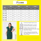 Plusee Plus Size Female Dresses V-neck Tiered Sleeve