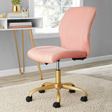 Plush Velvet Office Chair, Pearl Blush lounge chair