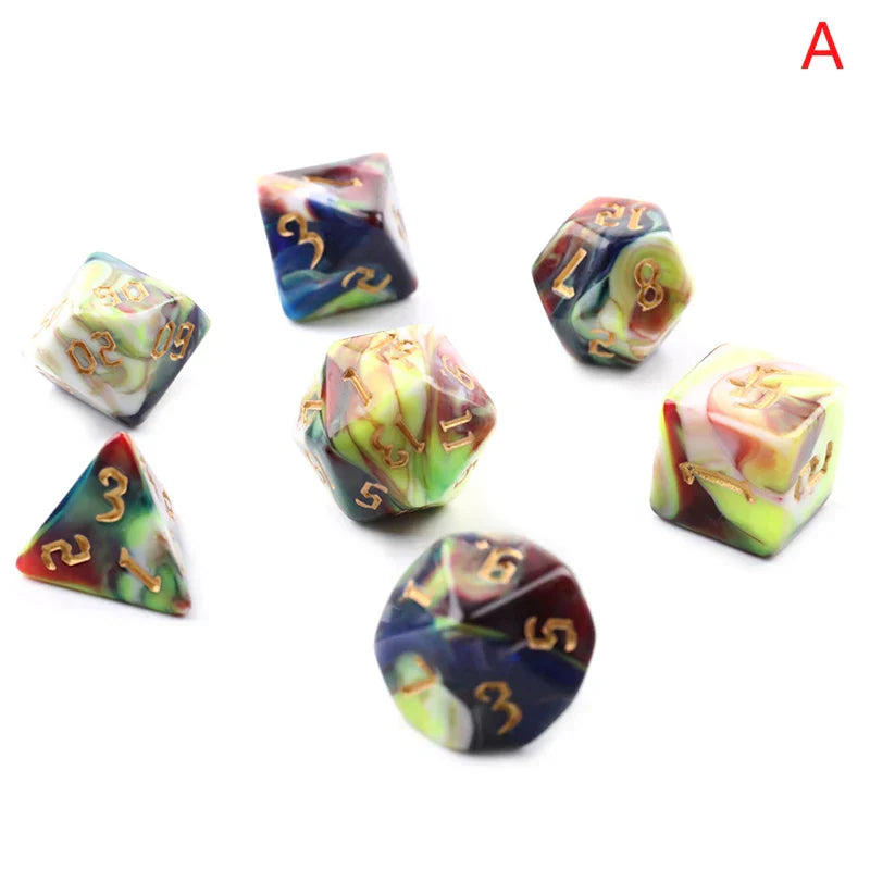 Polyhedral 7-Dice Two-Tone Swirl-DND Dice Set for RPG/MTG