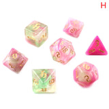 Polyhedral 7-Dice Two-Tone Swirl-DND Dice Set for RPG/MTG