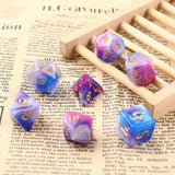 Polyhedral 7-Dice Two-Tone Swirl-DND Dice Set for RPG/MTG