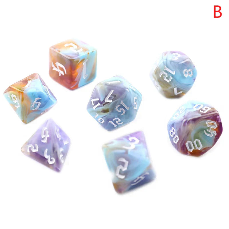 Polyhedral 7-Dice Two-Tone Swirl-DND Dice Set for RPG/MTG