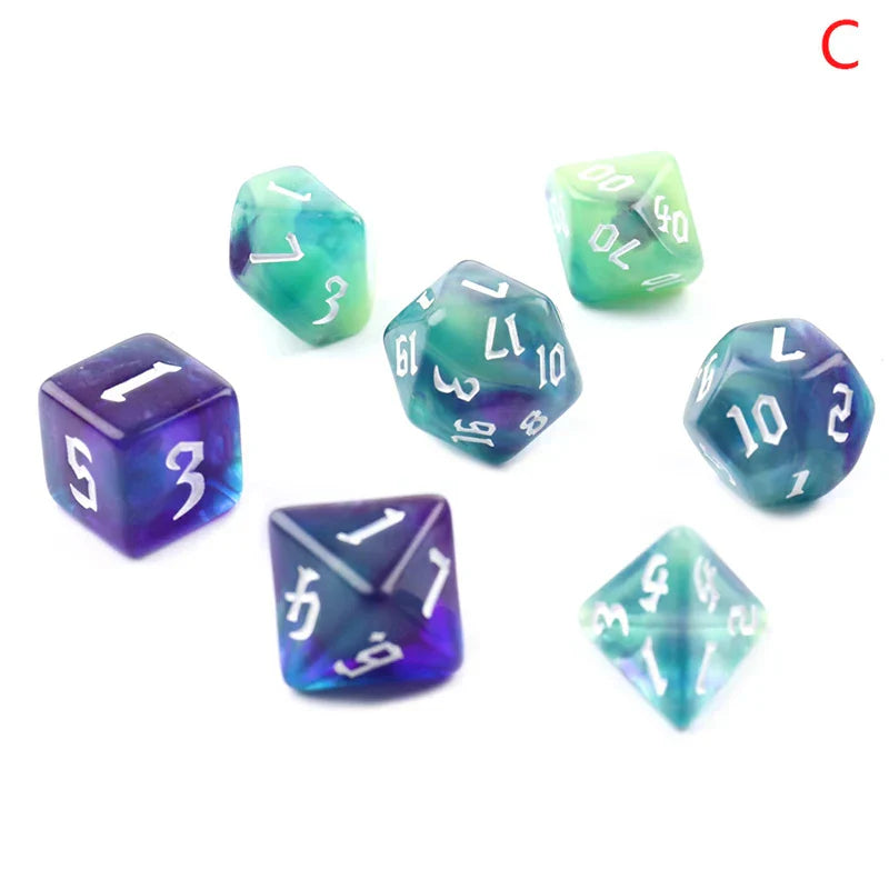 Polyhedral 7-Dice Two-Tone Swirl-DND Dice Set for RPG/MTG