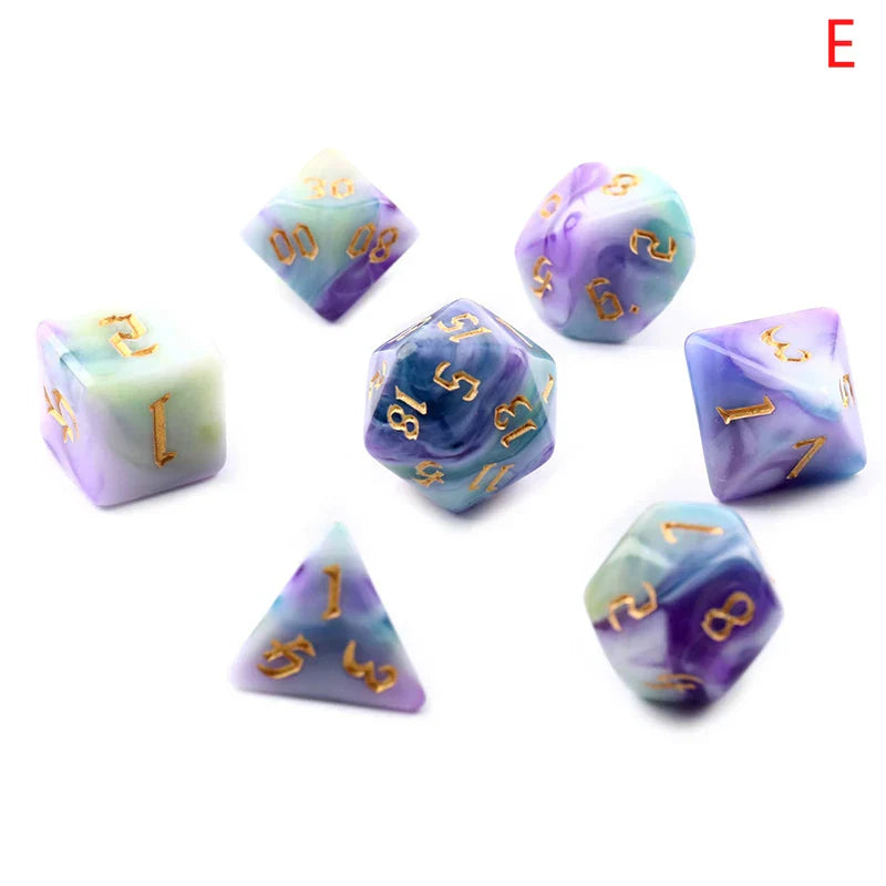 Polyhedral 7-Dice Two-Tone Swirl-DND Dice Set for RPG/MTG