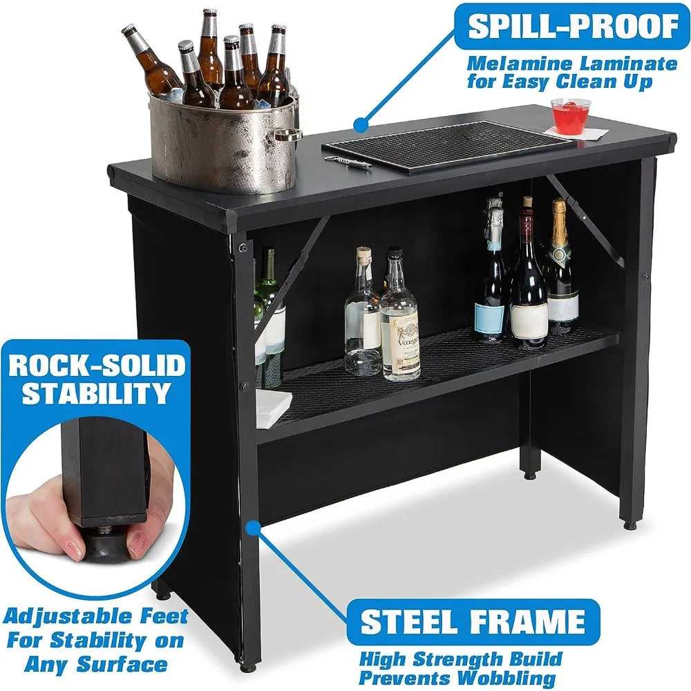 Portable Bar Table - Mobile Bartender Station