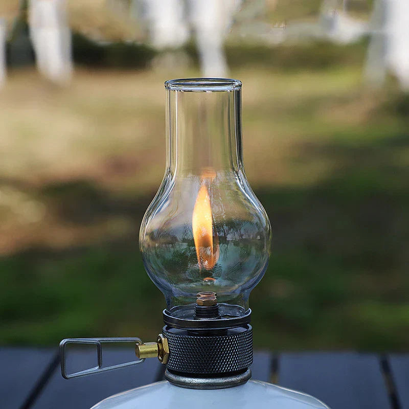 Portable Camping Gas Candle Lamp Light Compact Butane