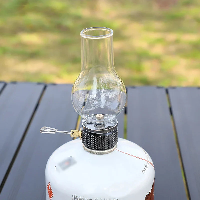 Portable Camping Gas Candle Lamp Light Compact Butane