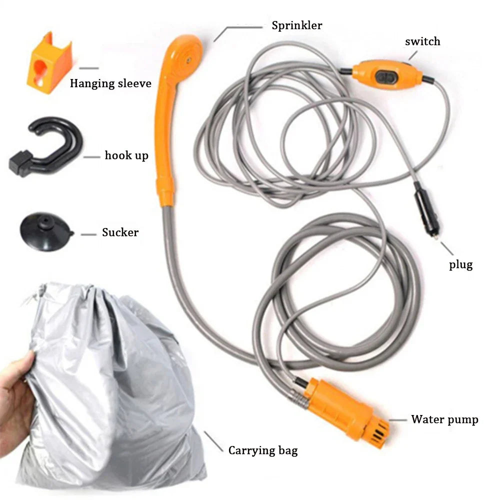 Portable Camping Shower Hiking Travel 12V Car Cigarette