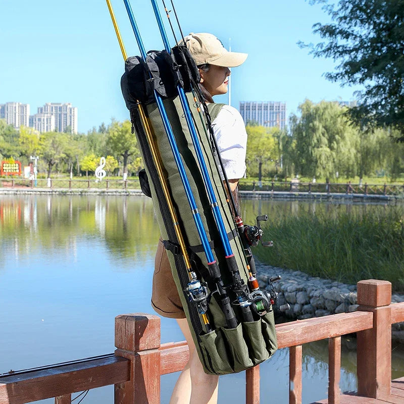 Portable Folded Fishing Rod Bag Multifunction Fishing Tackle