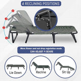 Portable Folding Camping Cot, Oversize 29.5in Adjustable 4-Position