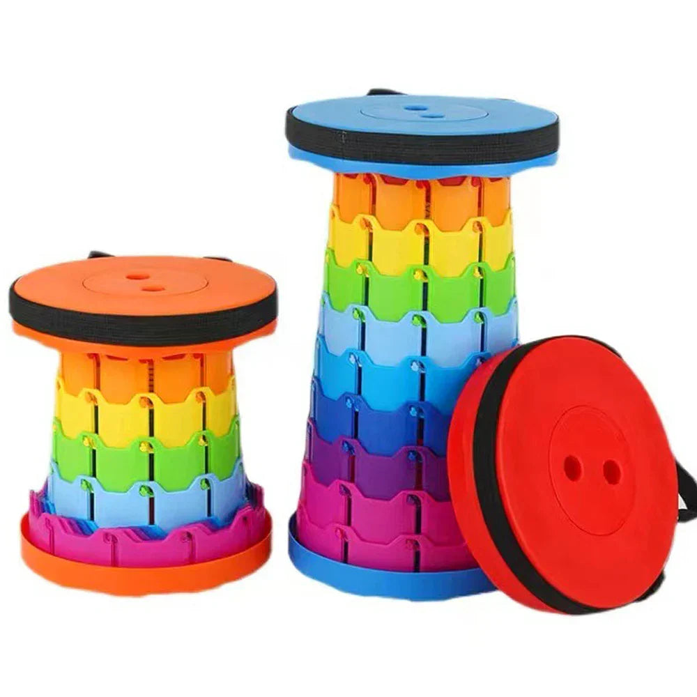 Portable Folding Telescopic Stool Lightweight Plastic Travel Subway
