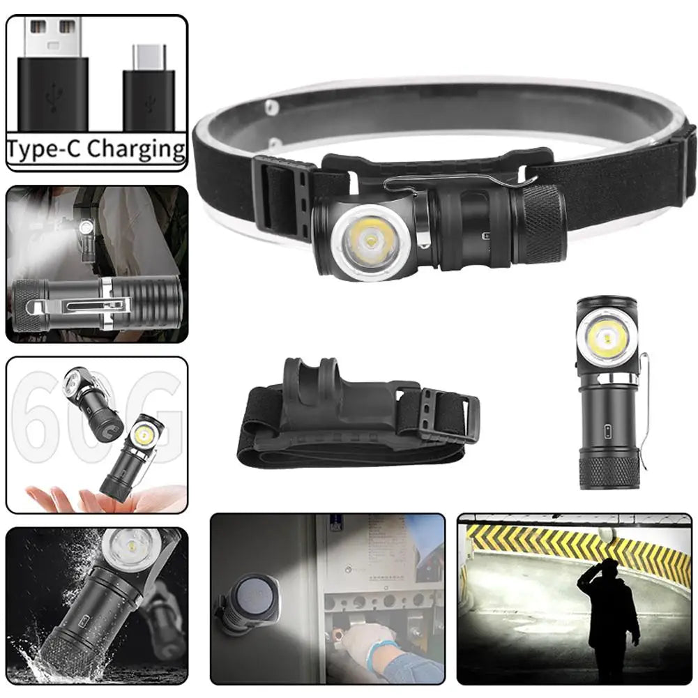 Portable LED Headlamps Rechargeable Powerful Headlight Work Light