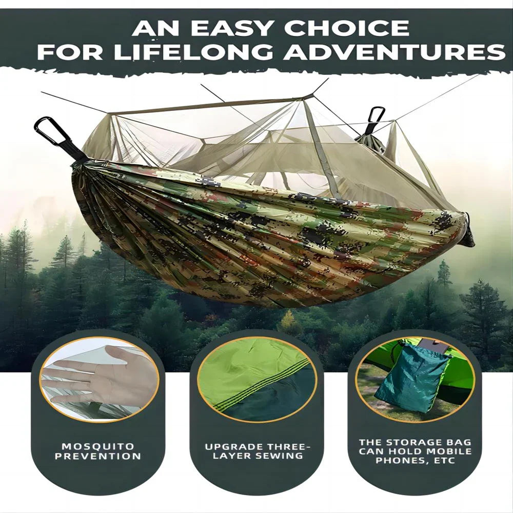 Portable Outdoor Camping Leisure Double Mosquito Net Hammocks