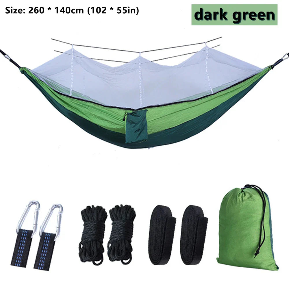 Portable Outdoor Camping Leisure Double Mosquito Net Hammocks