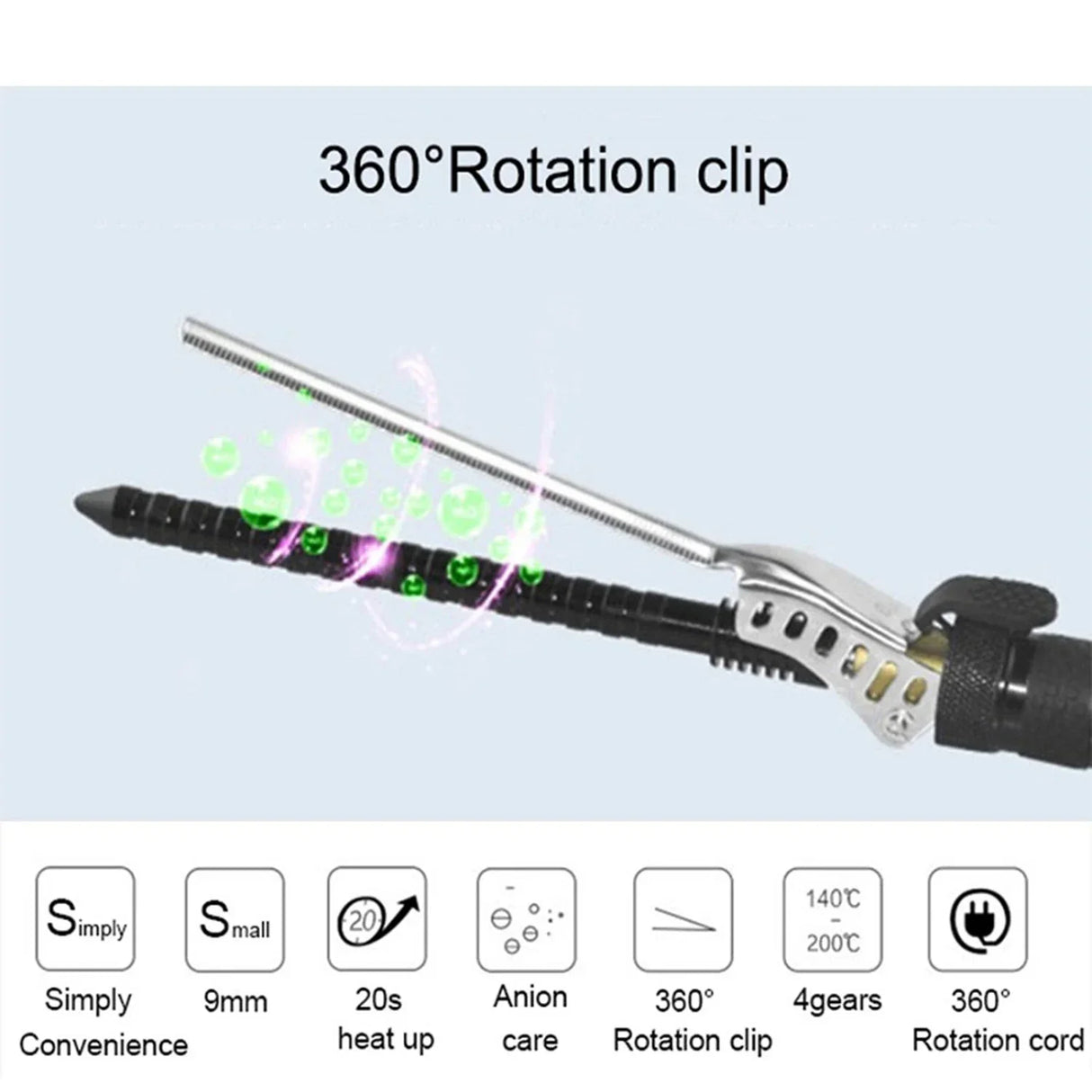 Professional 7mm Curler Iron Wand for Man Roller