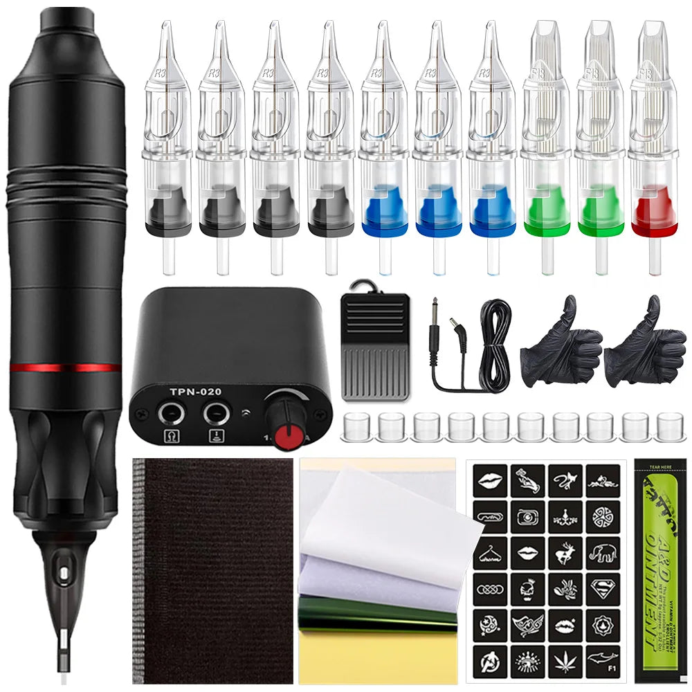 Professional Tattoo Machine Kit Rotary Pen Set with